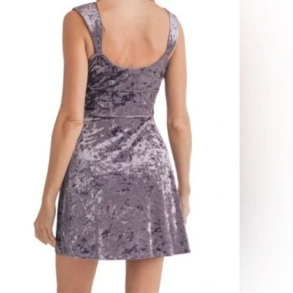 Lush Crushed Velvet Lavender Mini Dress - Picture 2 of 5